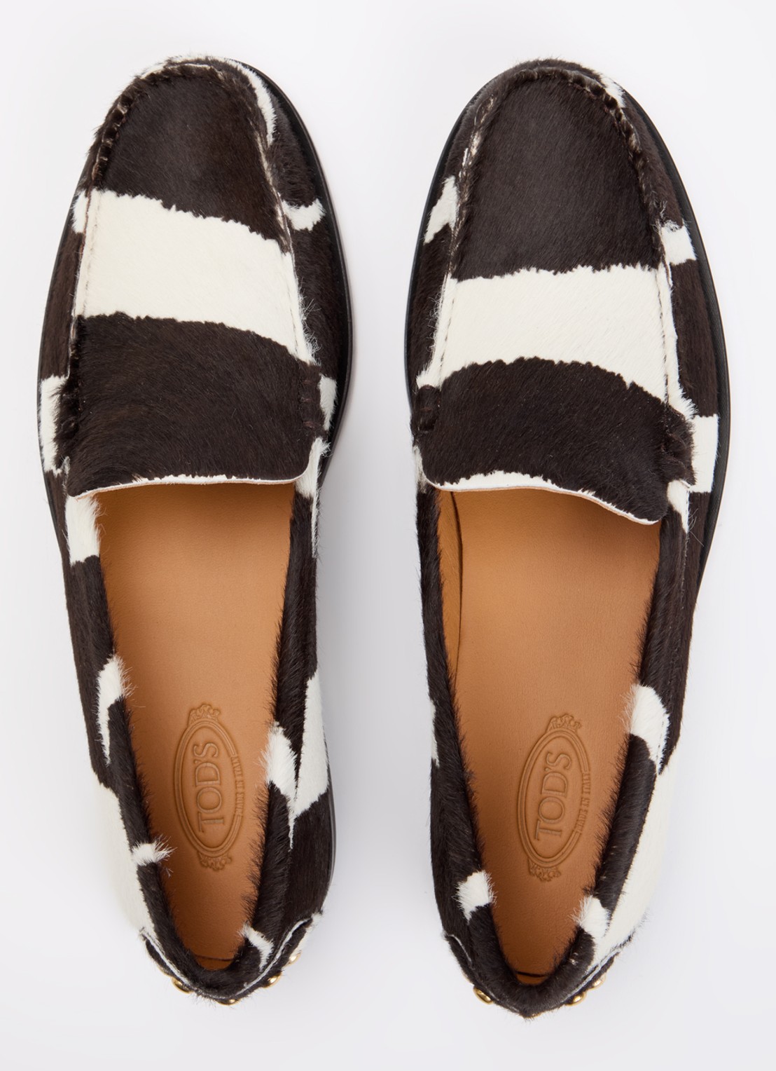 Tod's Loafer van kalfsleer met dierenprint  - detail 2 donkerbruin