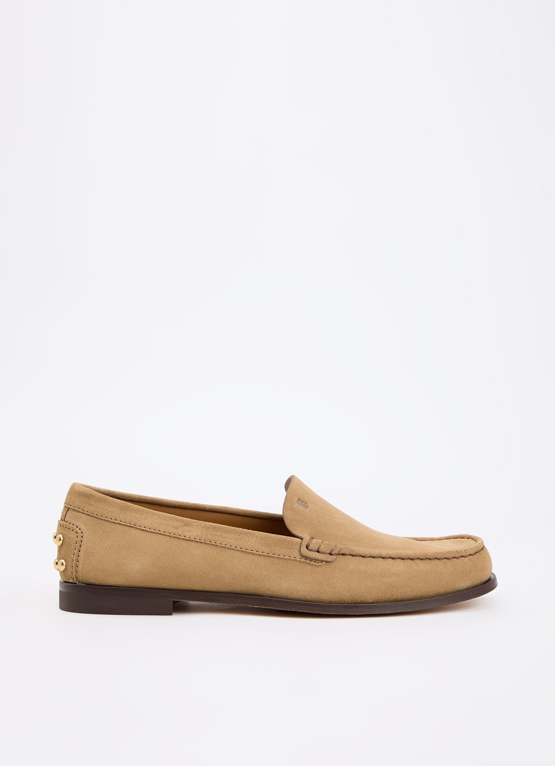 Tod's Loafer van kalfssuède met studs  - voorkant camel