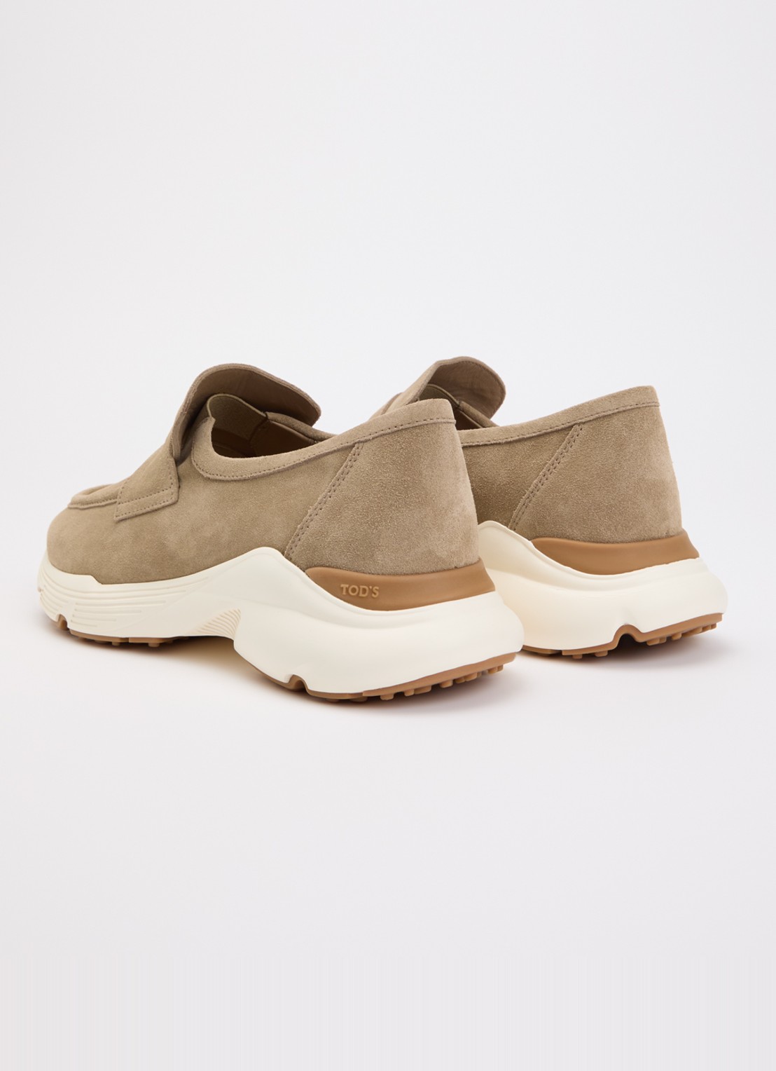 Tod's Mocassino Bordo slip-on van kalfssuède - achterkant 6 zand