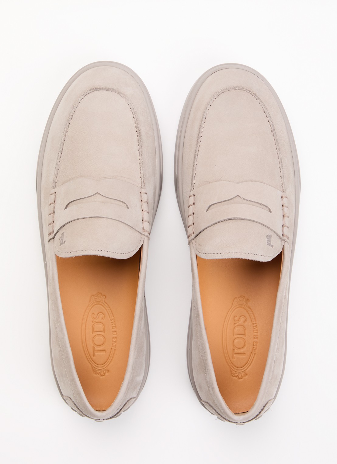 Tod's Mocassino Cassetta slip-on van leer - detail 3 grijs