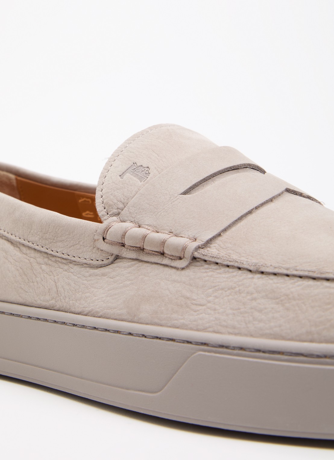 Tod's Mocassino Cassetta slip-on van leer - detail 5 grijs