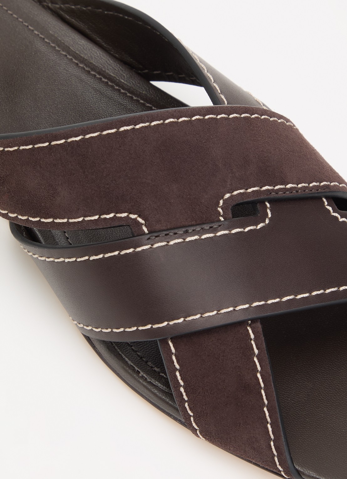 Tod's Sandaal van kalfsleer met details van suède - detail 6 donkerbruin