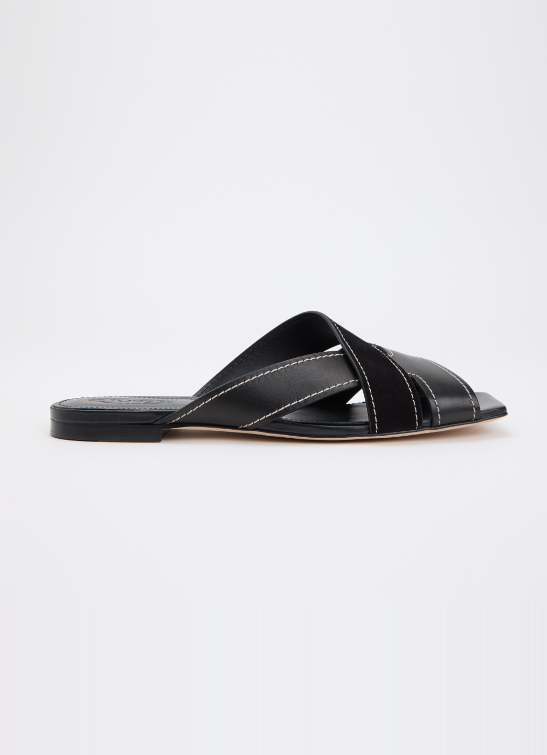 Tod's Sandaal van kalfsleer met details van suède - voorkant 5 zwart