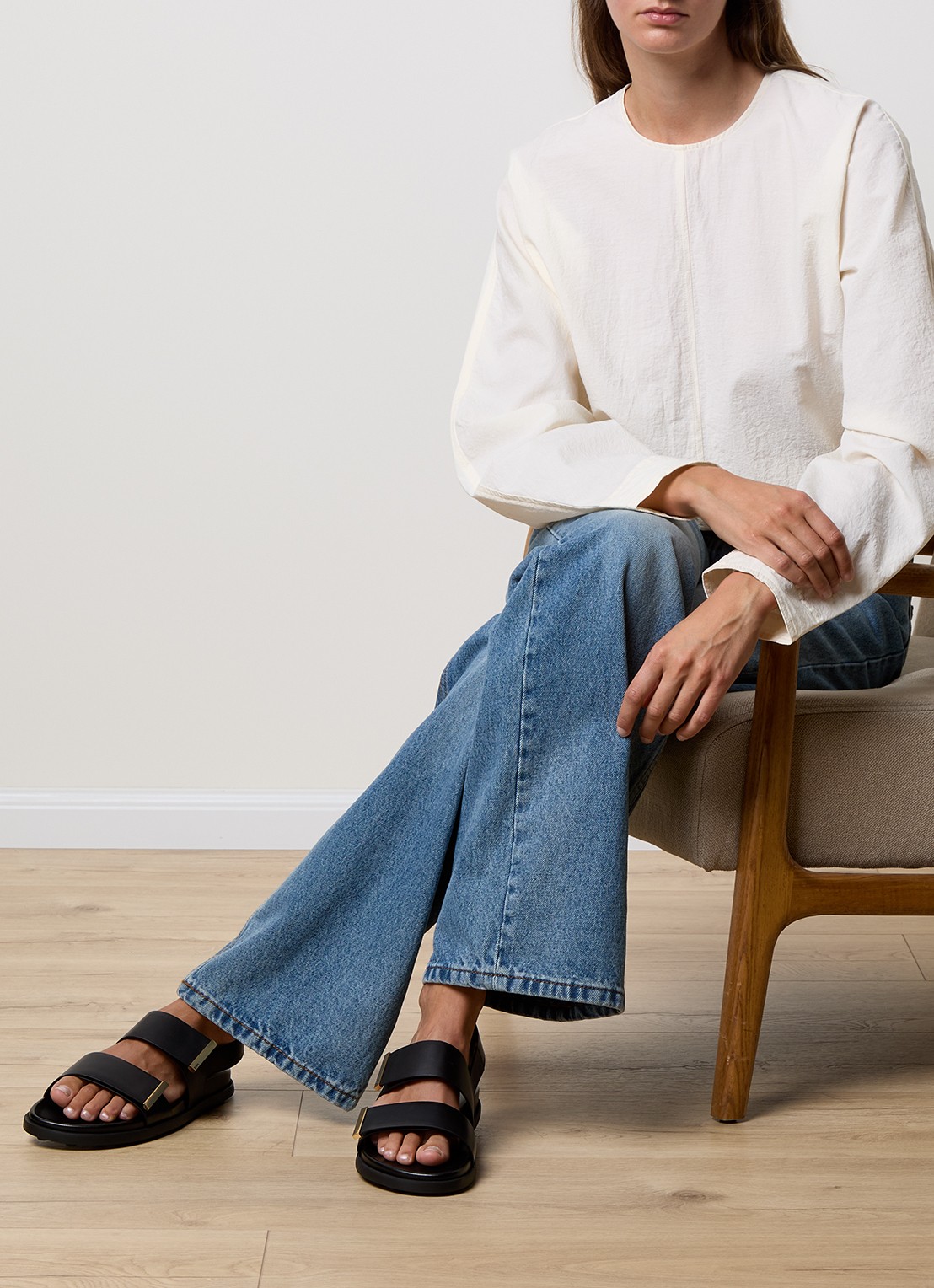 Tod's Sandaal van kalfsleer - voorkant 2 zwart