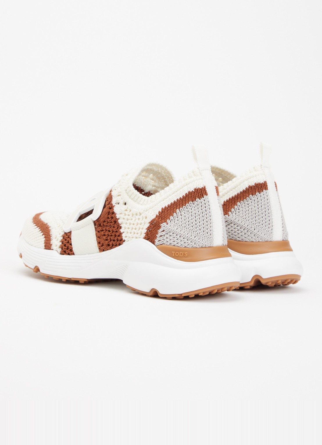 Tod's Sneaker met gebreid bovenwerk - achterkant 7 gebroken wit