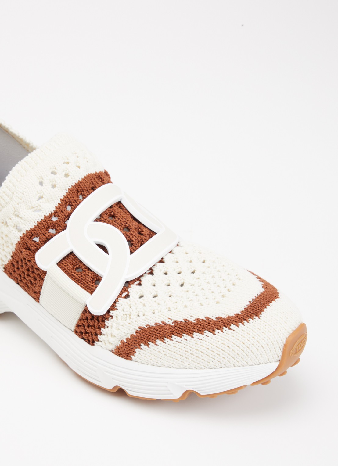Tod's Sneaker met gebreid bovenwerk - detail 6 gebroken wit
