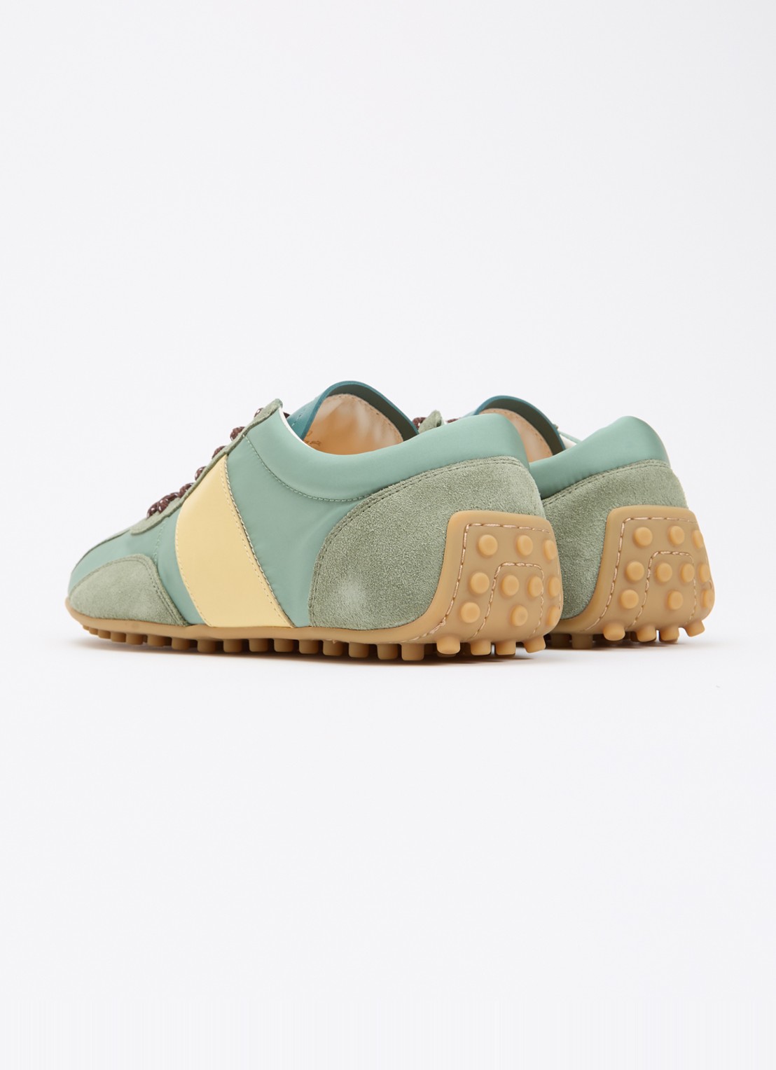 Tod's Sportiva sneaker met suède details - achterkant 5 lichtgroen