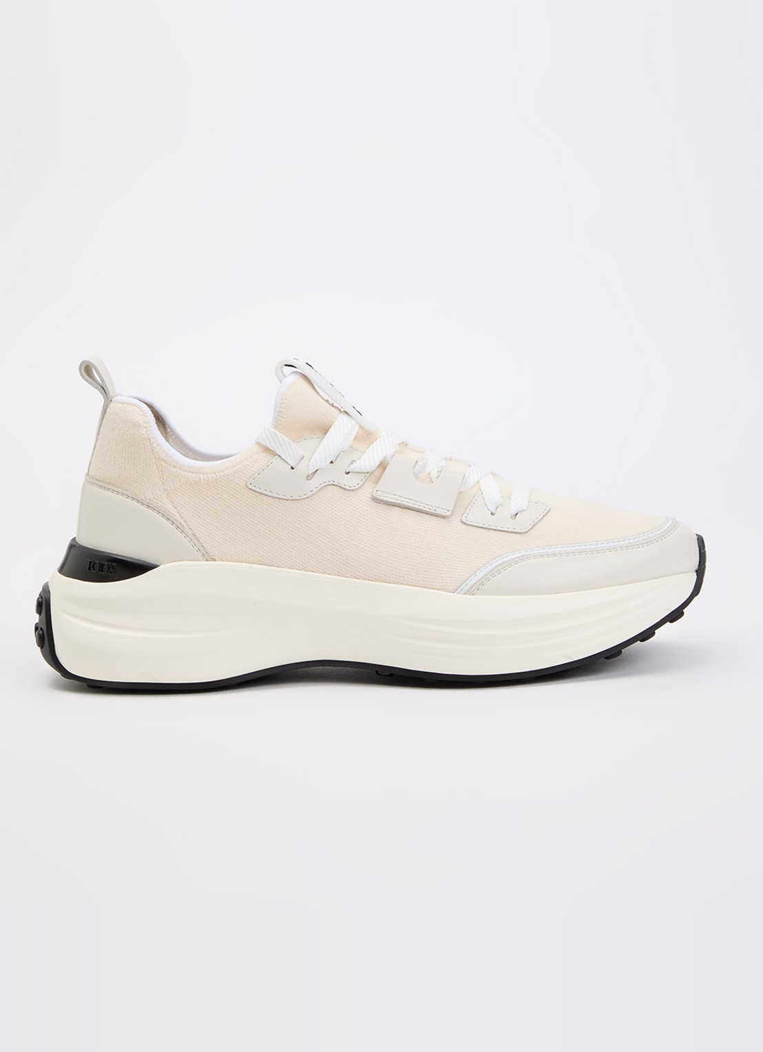 Tod's Sportiva sneaker van kalfsleer met logo  - voorkant gebroken wit