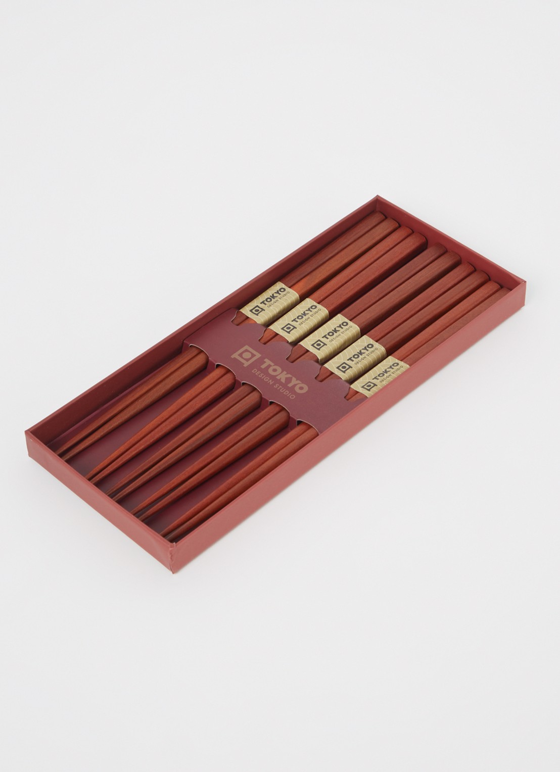 Tokyo Design Studio Chopsticks Giftset eetstokjes set van 5  - voorkant 2 bruin