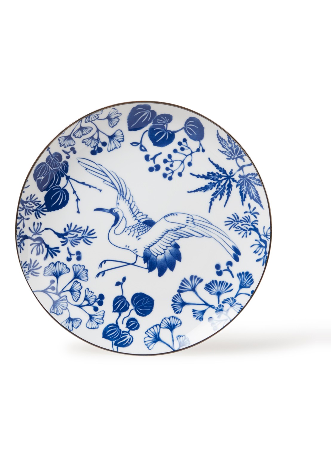 Tokyo Design Studio Flora Japonica Crane dinerbord 25 cm - voorkant 2 wit