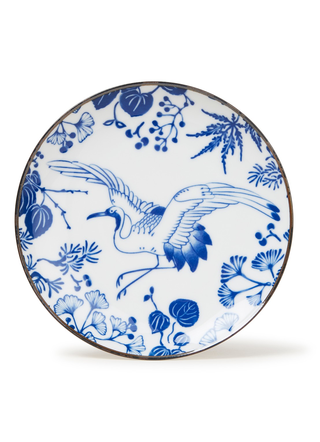 Tokyo Design Studio Flora Japonica Crane gebaksbordje 16 cm - voorkant 2 wit
