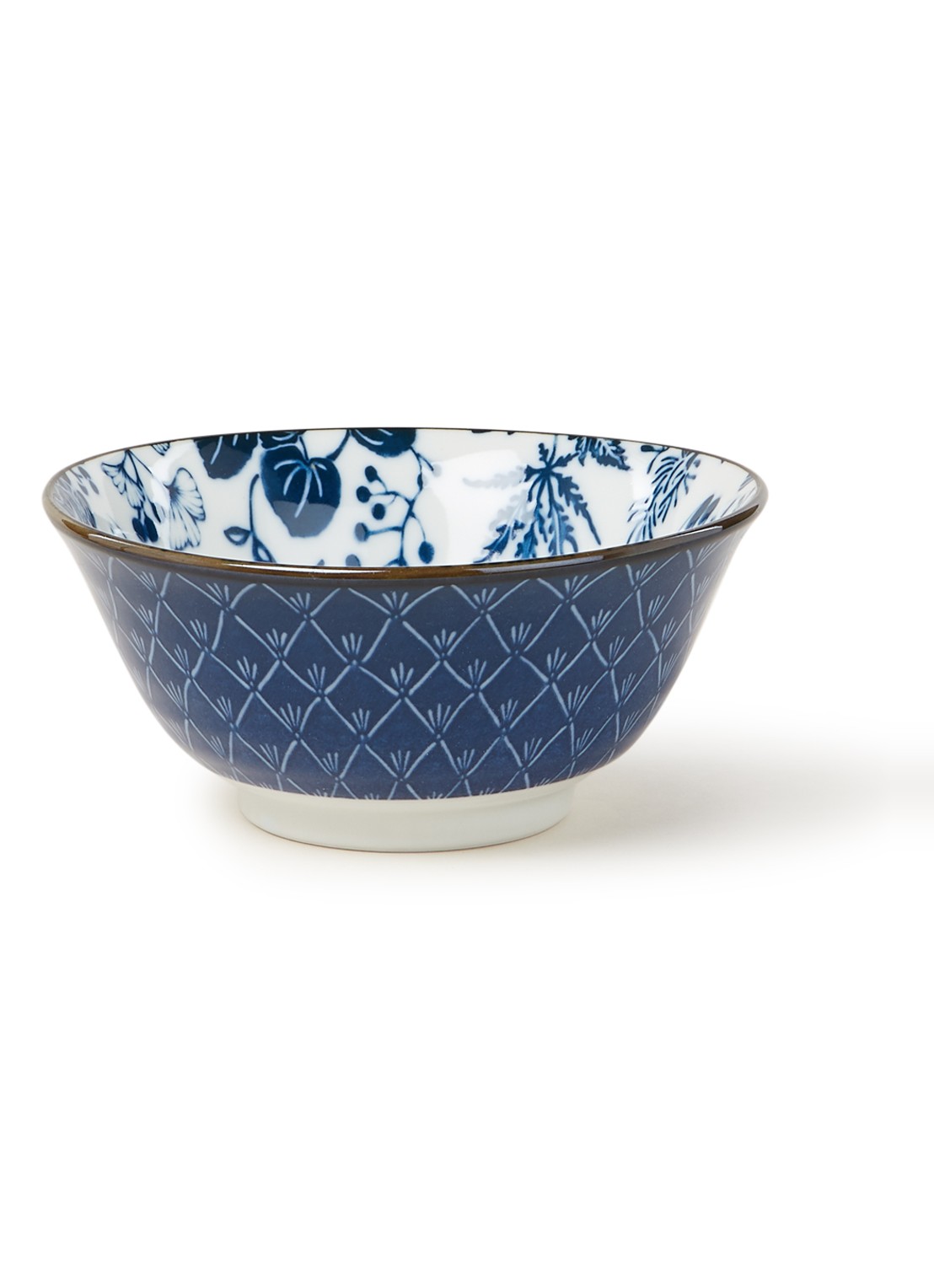 Tokyo Design Studio Flora Japonica Crane kom 15 cm - voorkant 2 blauw