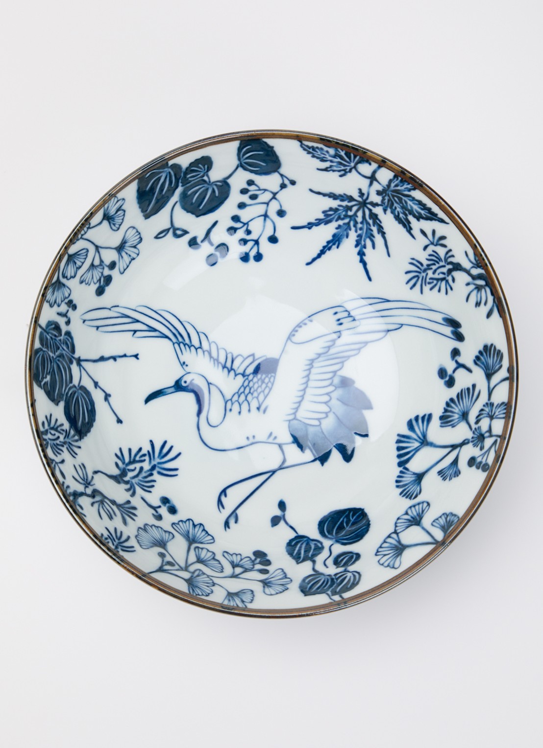 Tokyo Design Studio Flora Japonica Crane kom 20 cm - voorkant 2 blauw