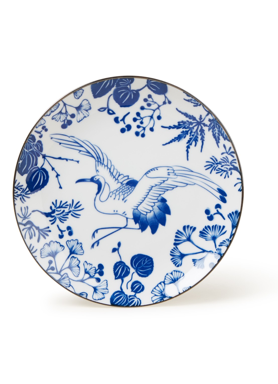 Tokyo Design Studio Flora Japonica Crane ontbijtbord 20,5 cm - voorkant 2 wit