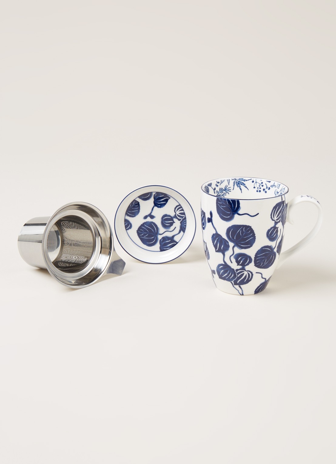 Tokyo Design Studio Flora Japonica Ivy mok met theezeef 3-delig - detail 4 wit