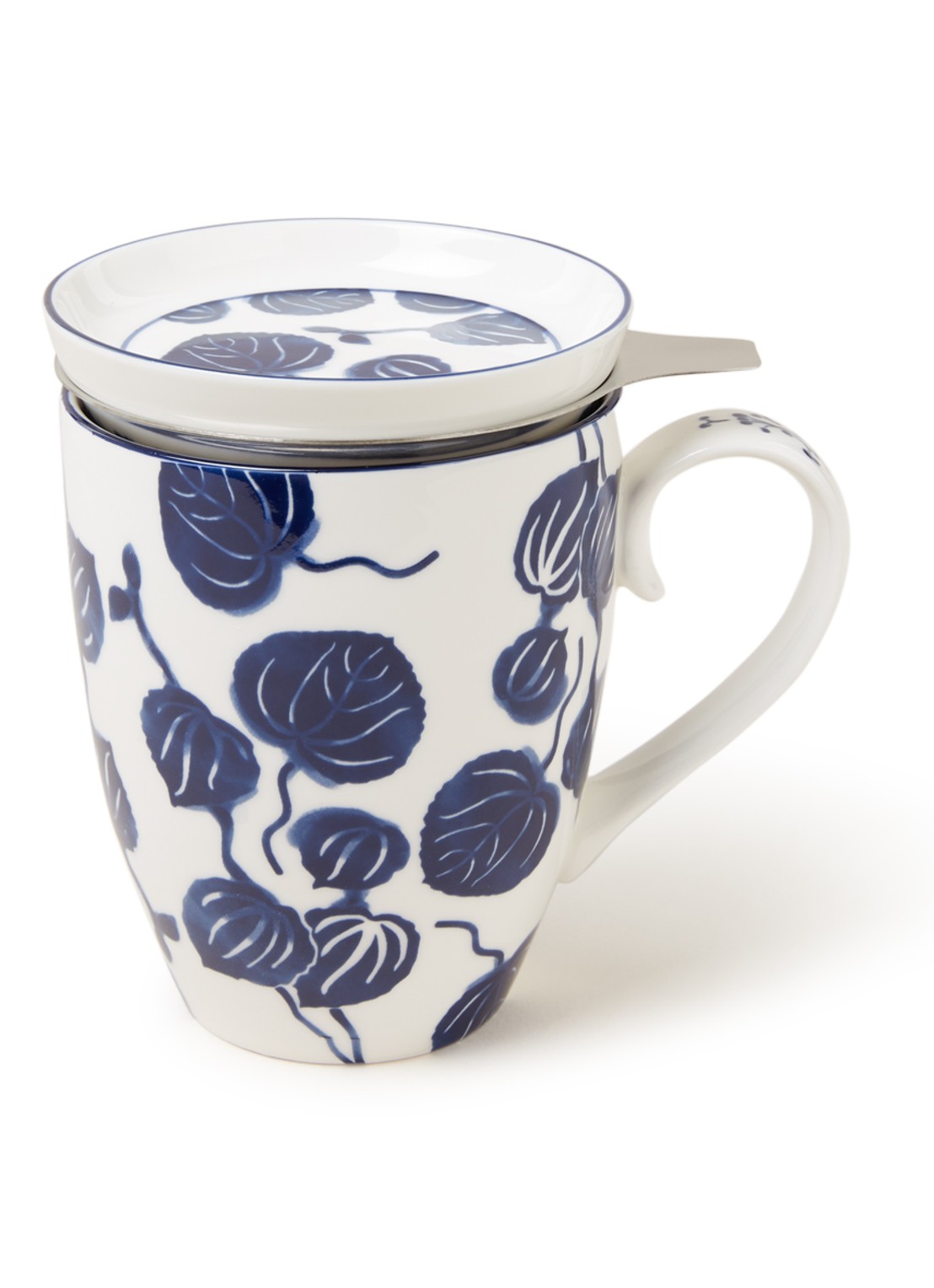 Tokyo Design Studio Flora Japonica Ivy mok met theezeef 3-delig - voorkant wit