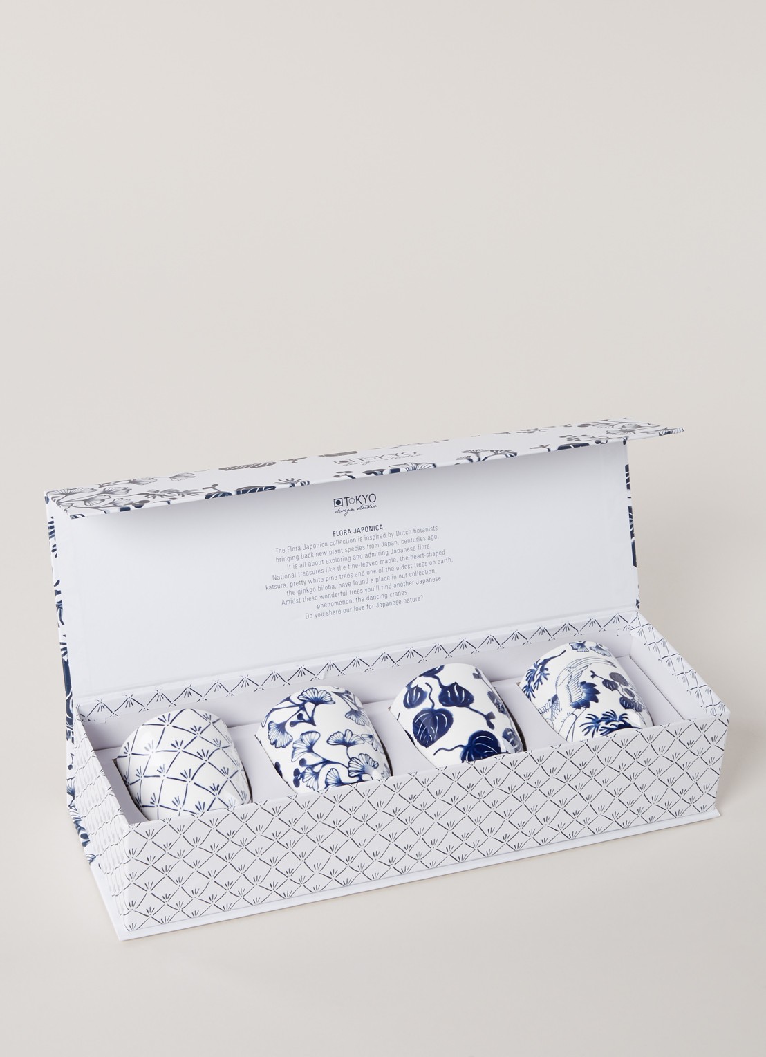 Tokyo Design Studio Flora Japonica kopje 17 cl set van 4 - detail 3 wit