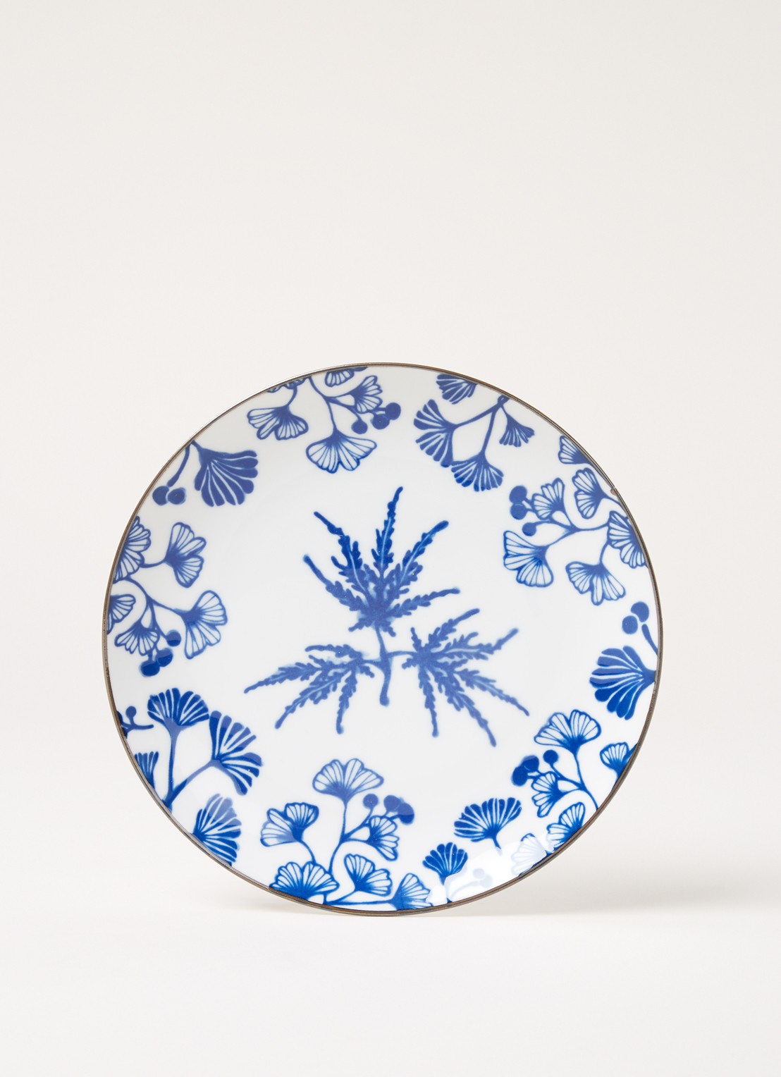 Tokyo Design Studio Flora Japonica Maple ontbijtbord 20,5 cm - voorkant 2 donkerblauw