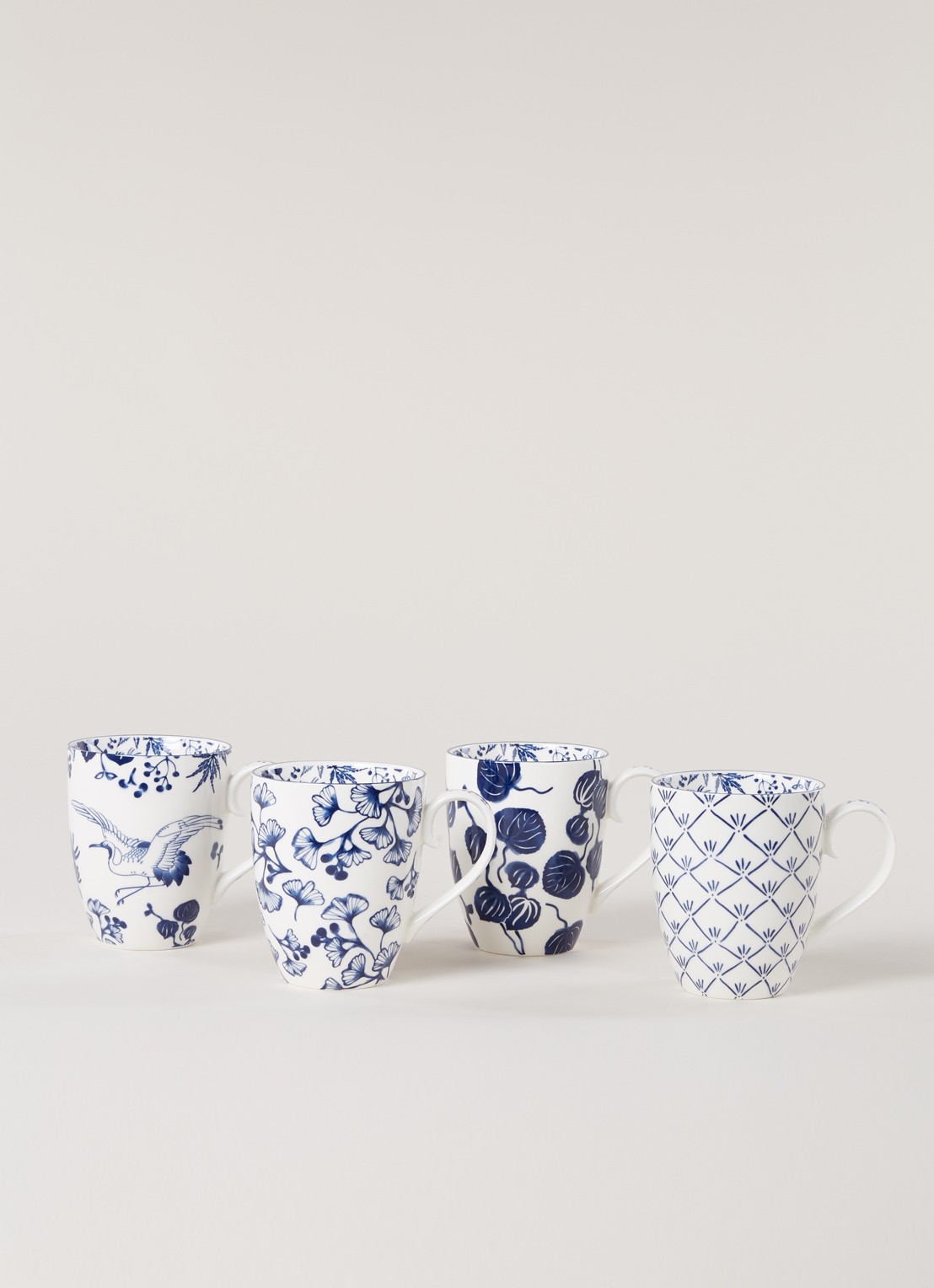 Tokyo Design Studio Flora Japonica mok 38 cl set van 4 - voorkant 4 wit