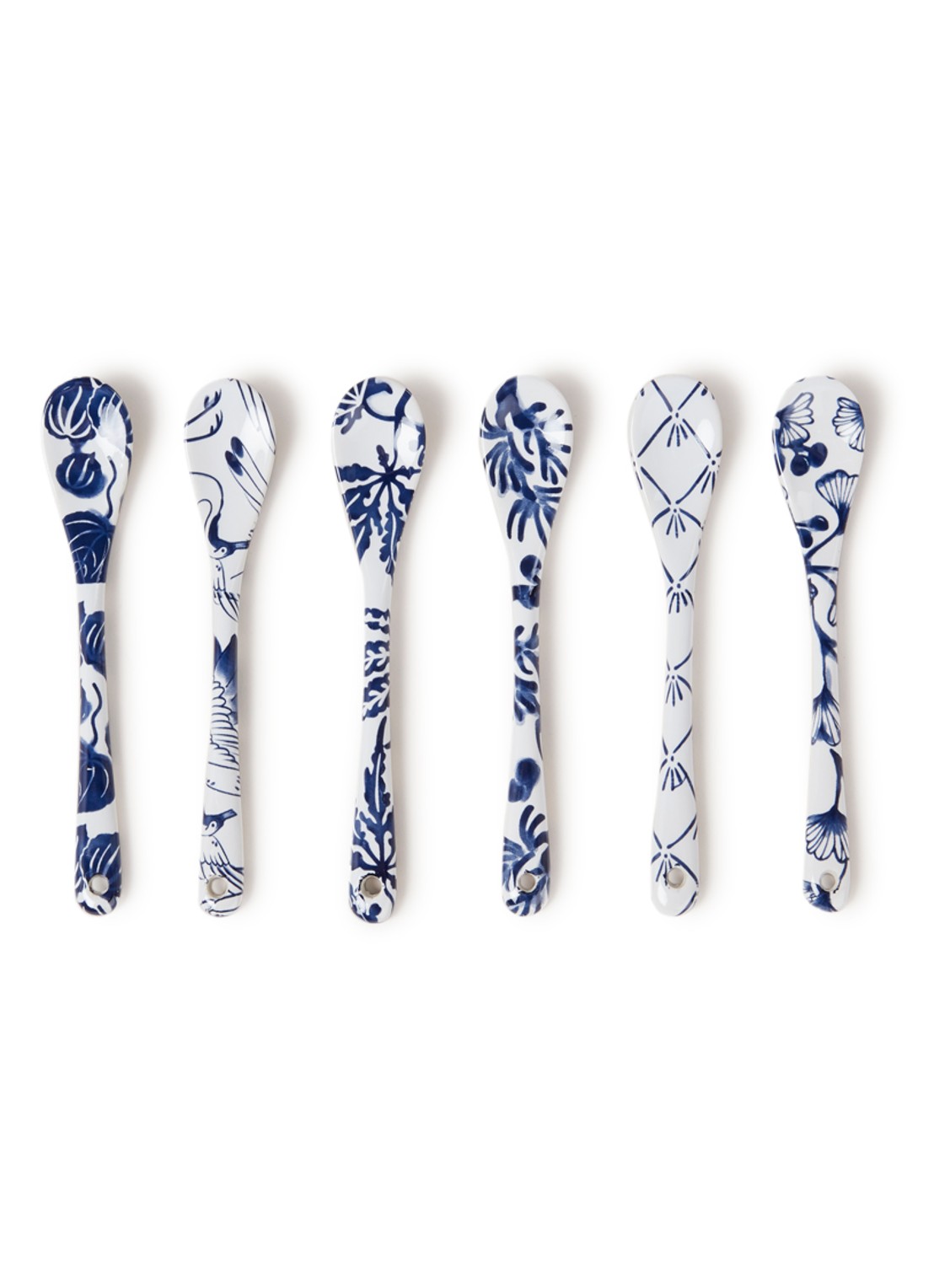 Tokyo Design Studio Flora Japonica theelepel set van 6 - voorkant 3 wit