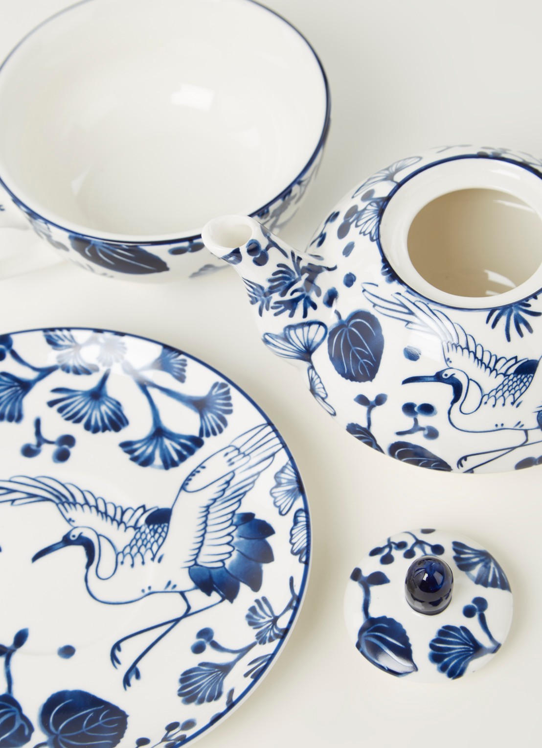 Tokyo Design Studio Flora Japonica theeset 3-delig - detail 3 donkerblauw