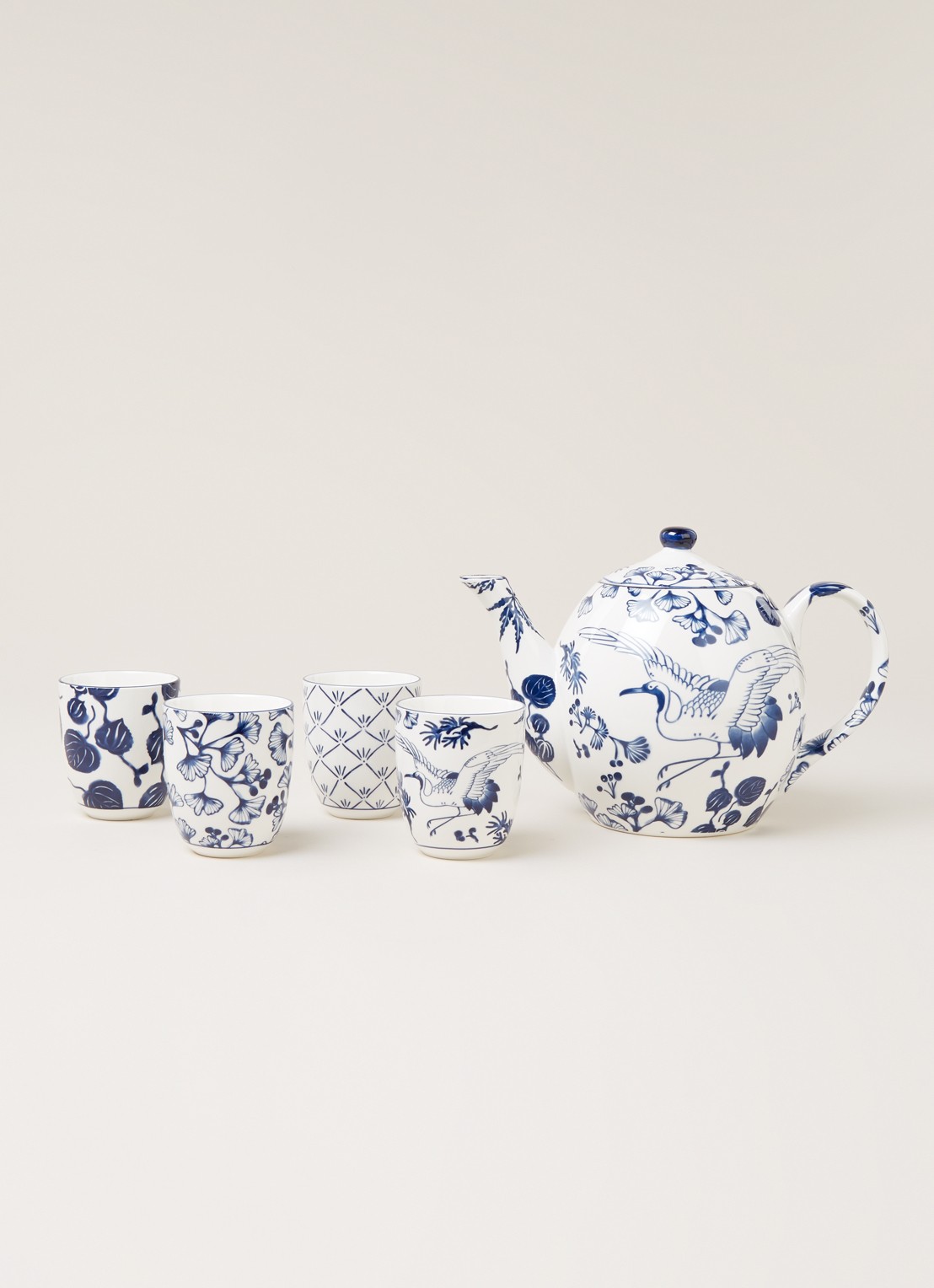 Tokyo Design Studio Flora Japonica theeset 5-delig - voorkant 2 wit