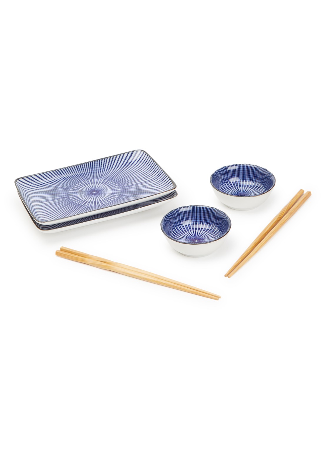 Tokyo Design Studio Kotobuki sushi serviesset 6-delig - voorkant blauw