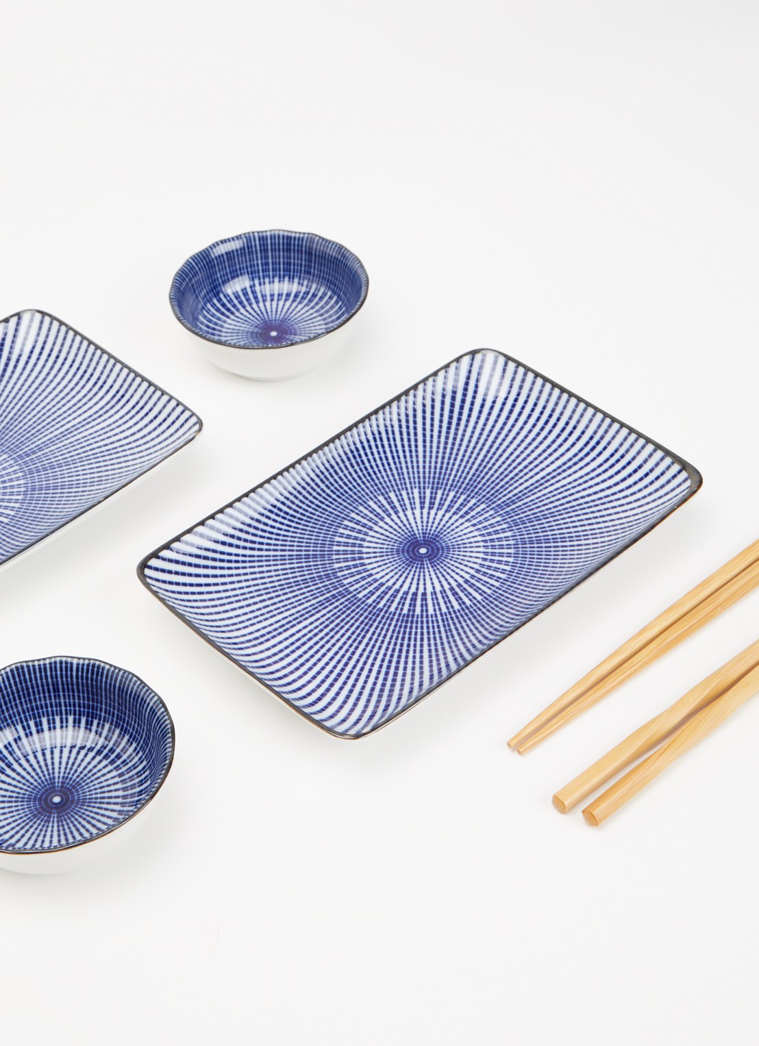 Tokyo Design Studio Kotobuki sushi serviesset 6-delig - voorkant 2 blauw