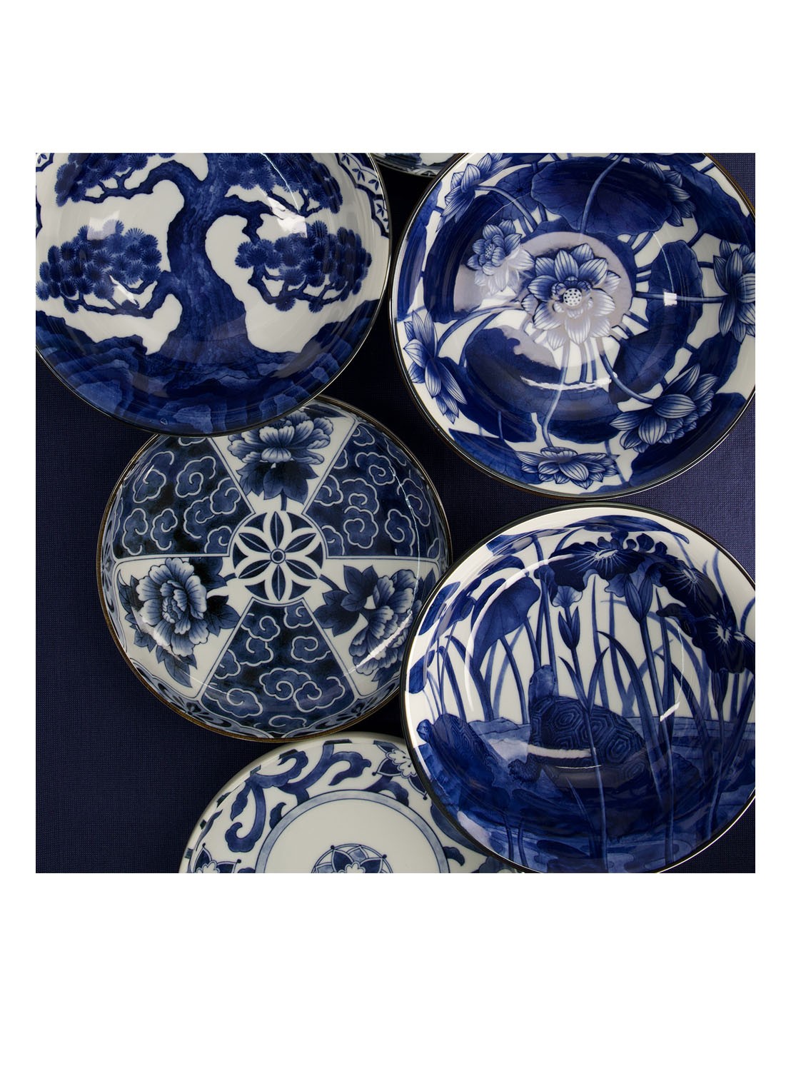 Tokyo Design Studio Matori Hishimon diep bord 20 cm - detail 3 blauw