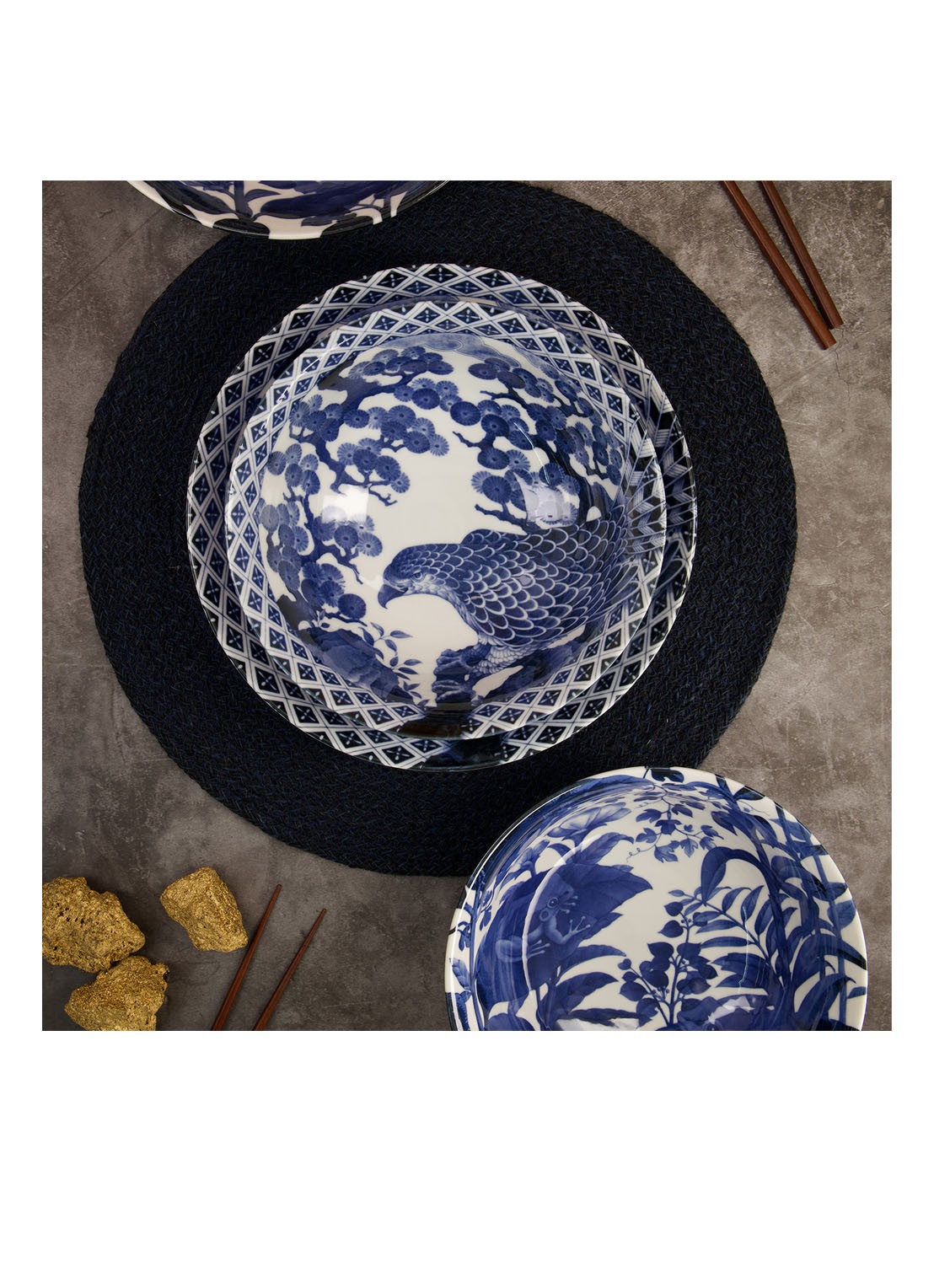 Tokyo Design Studio Mixed Bowls Hawk diepe bord 20 cm - detail 3 donkerblauw