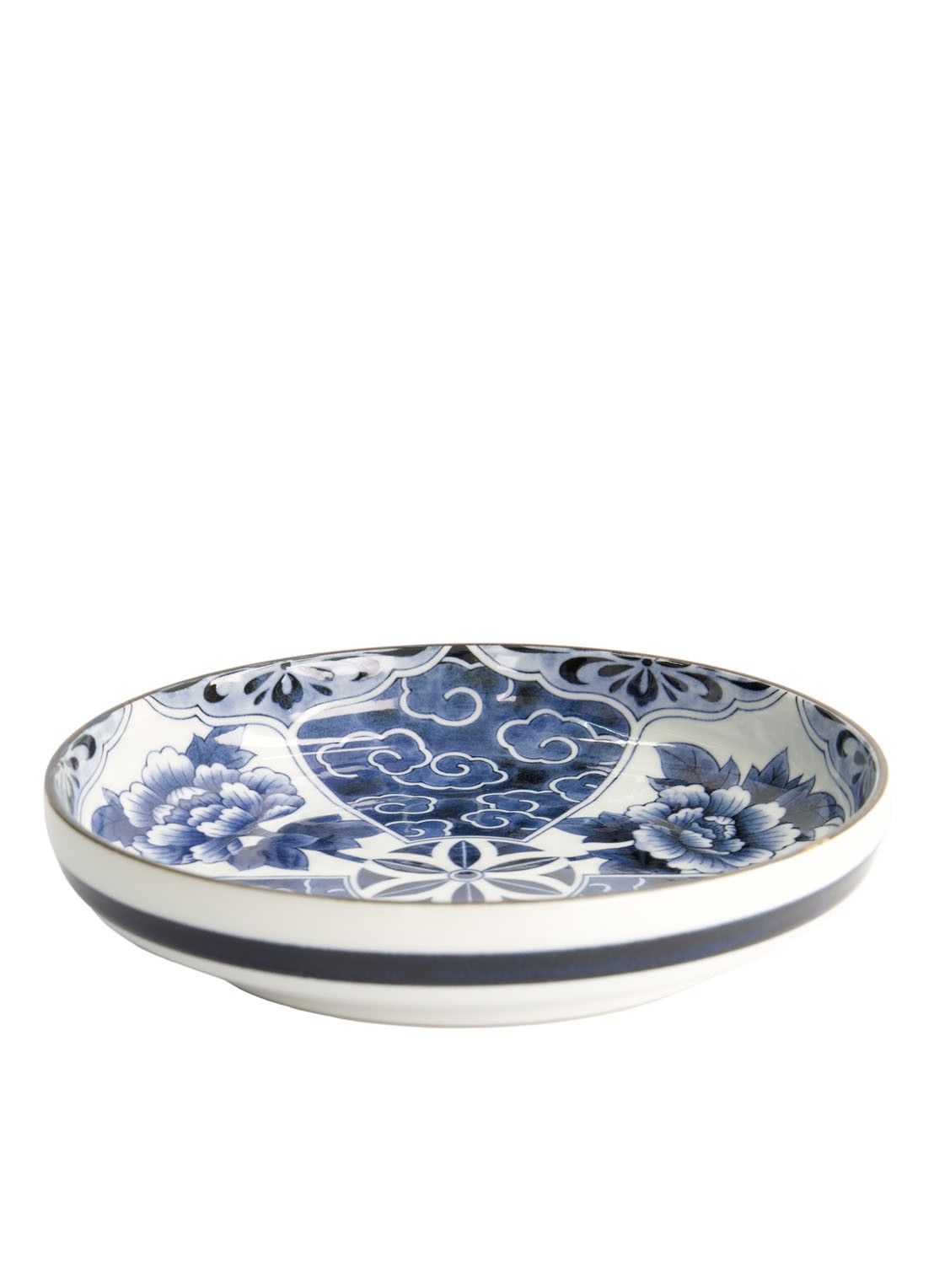 Tokyo Design Studio Mixed Bowls Unsai Botan diep bord 20 cm - voorkant 2 blauw