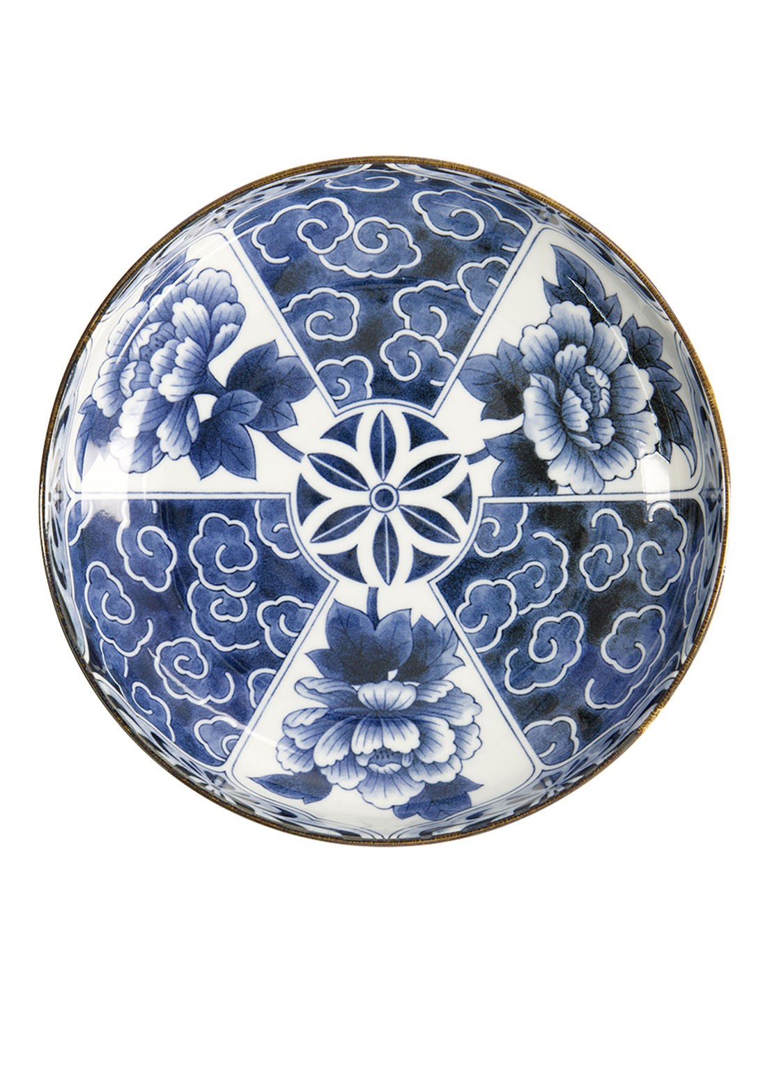 Tokyo Design Studio Mixed Bowls Unsai Botan diepe bord 20 cm - voorkant 2 blauw