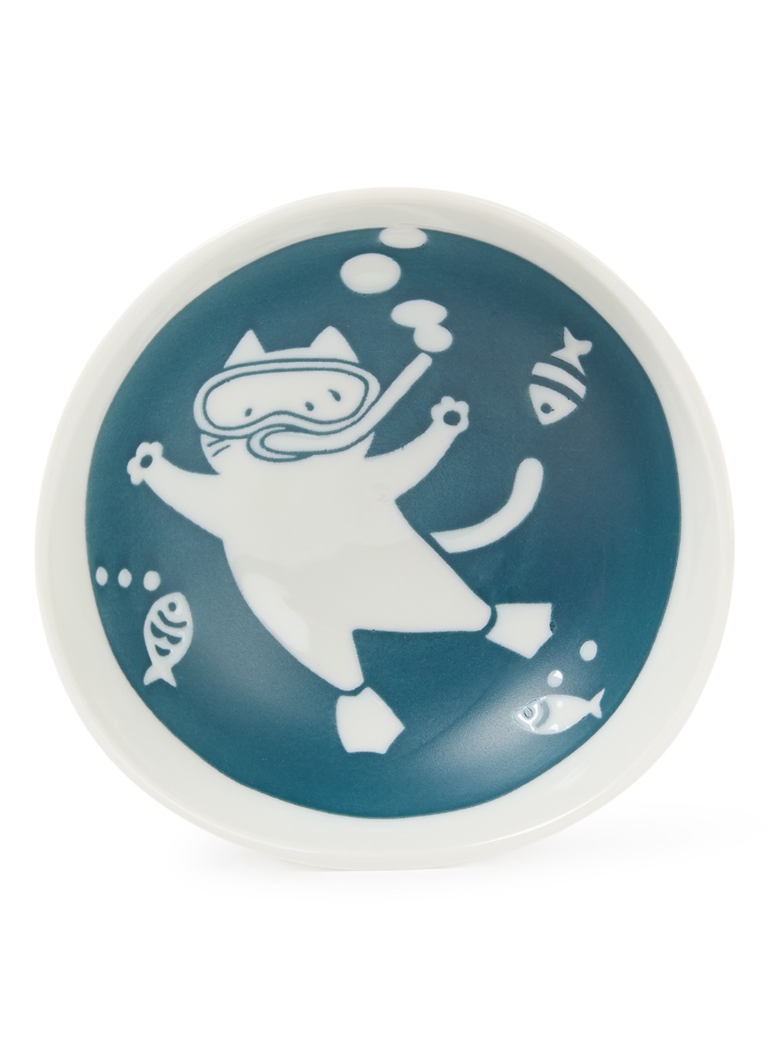 Tokyo Design Studio Neko Maruke kom 12 cm - voorkant zeegroen