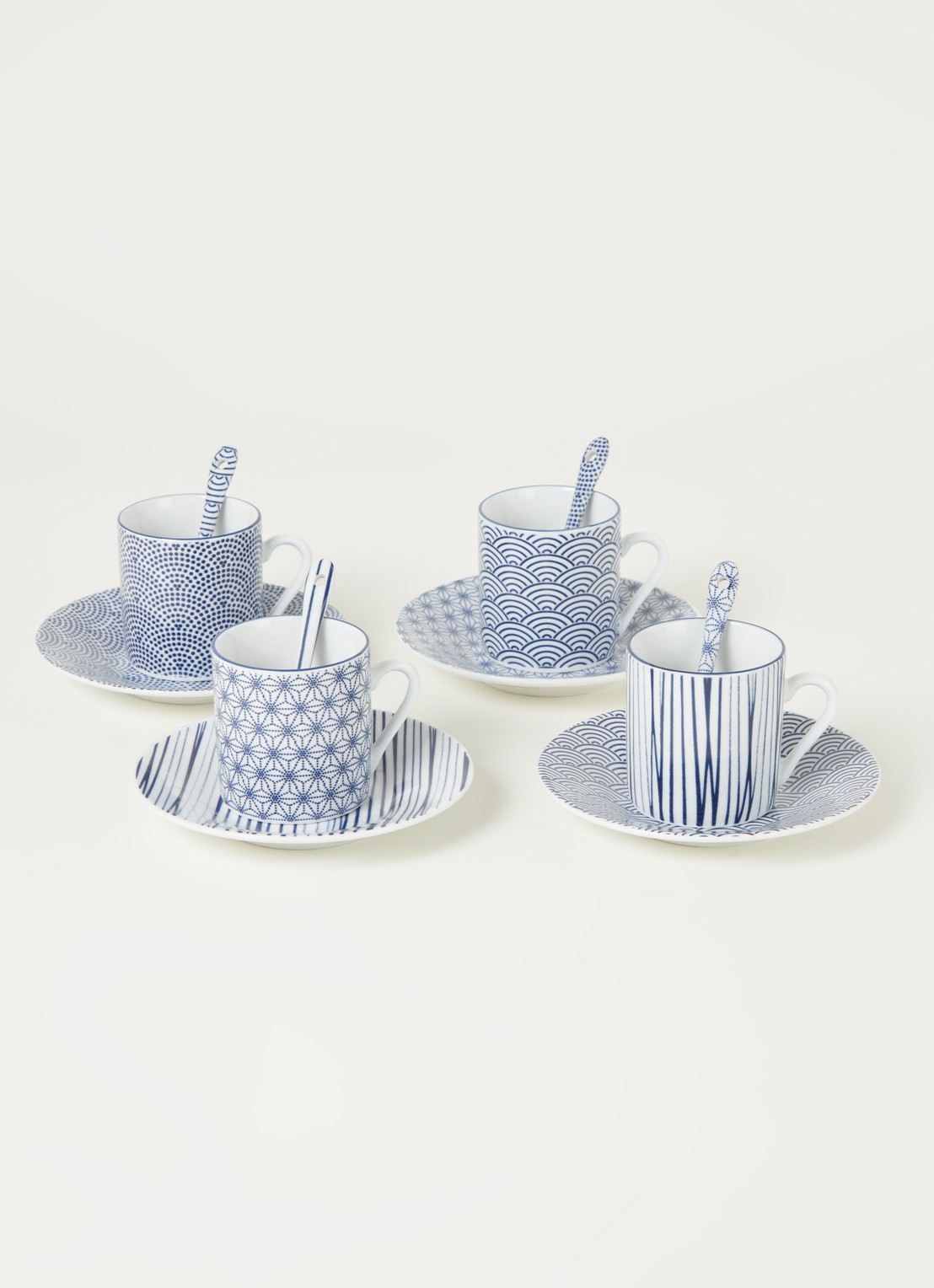 Tokyo Design Studio Nippon Blue espresso set 12-delig - voorkant 2 blauw
