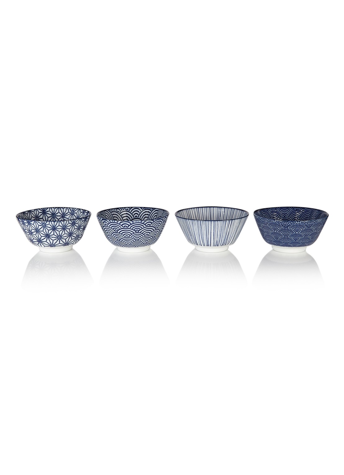 Tokyo Design Studio Nippon Blue kom 12 cm set van 4 - voorkant donkerblauw