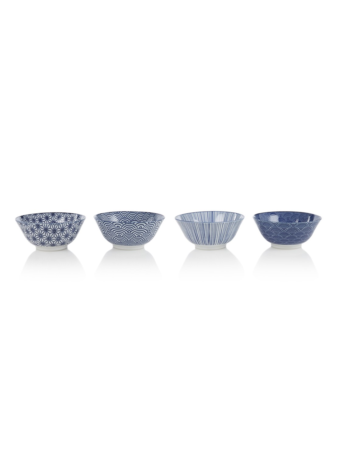 Tokyo Design Studio Nippon Blue kom 15 cm set van 4 - voorkant donkerblauw