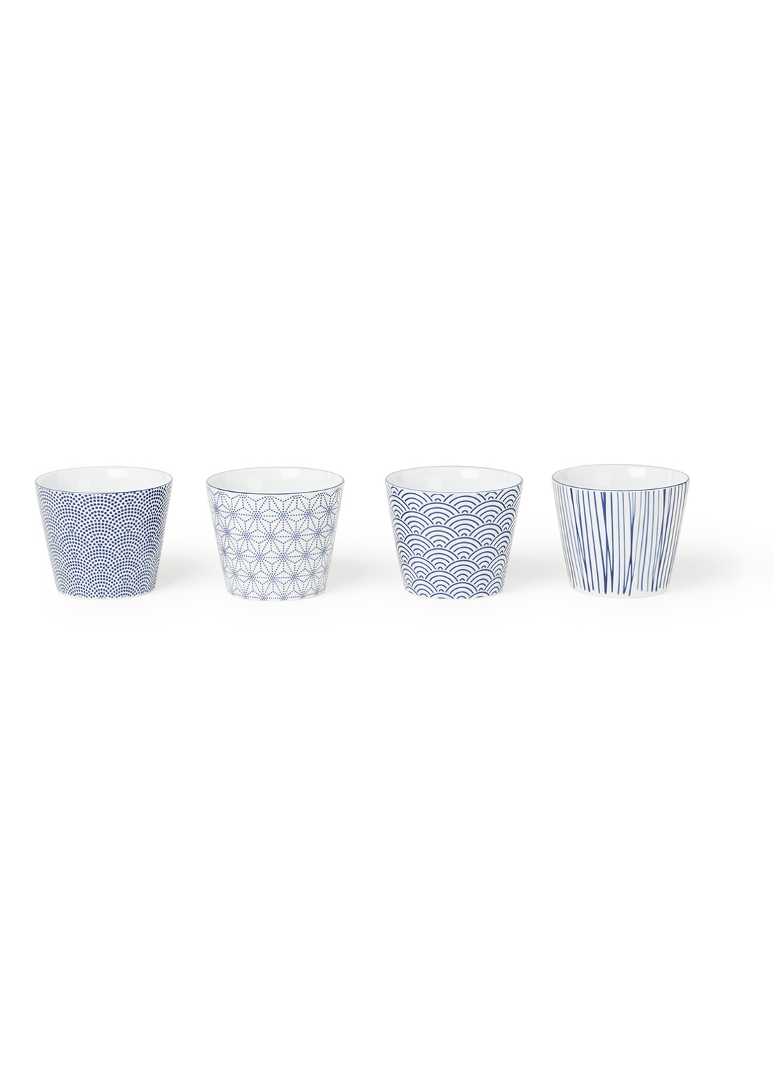 Tokyo Design Studio Nippon Blue kopje 18 cl set van 4 - voorkant blauw