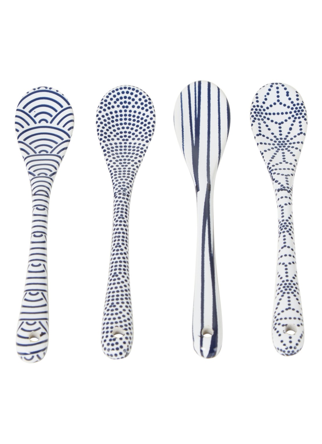 Tokyo Design Studio Nippon Blue lepel set van 4 - voorkant blauw