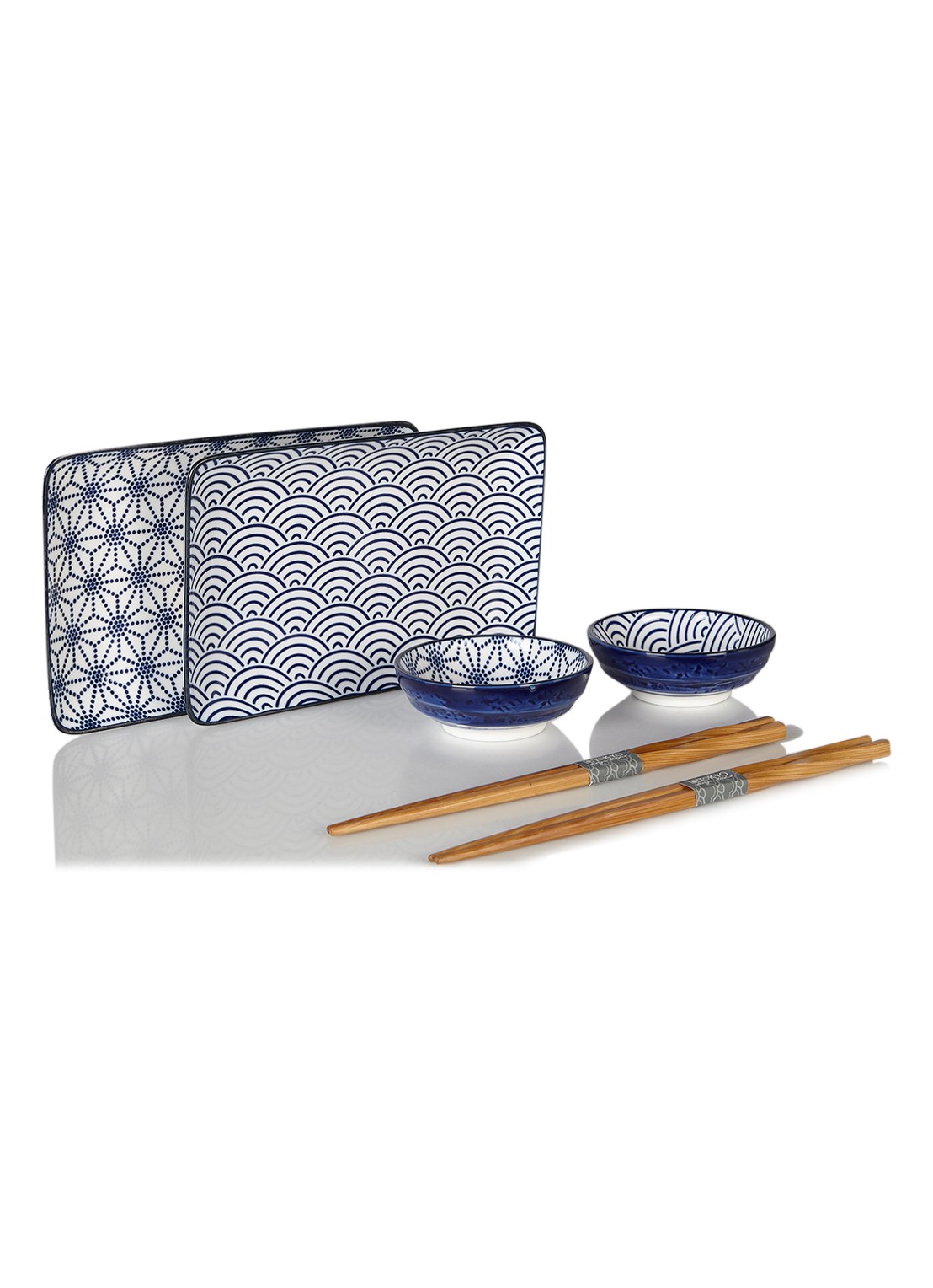 Tokyo Design Studio Nippon Blue sushi serviesset 6-delig - voorkant donkerblauw