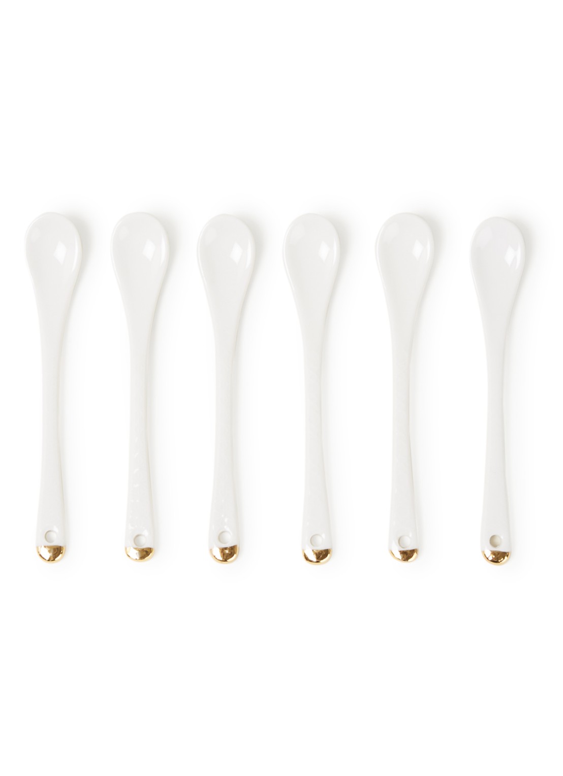 Tokyo Design Studio Nippon White koffie- en theelepel set van 6 - voorkant wit