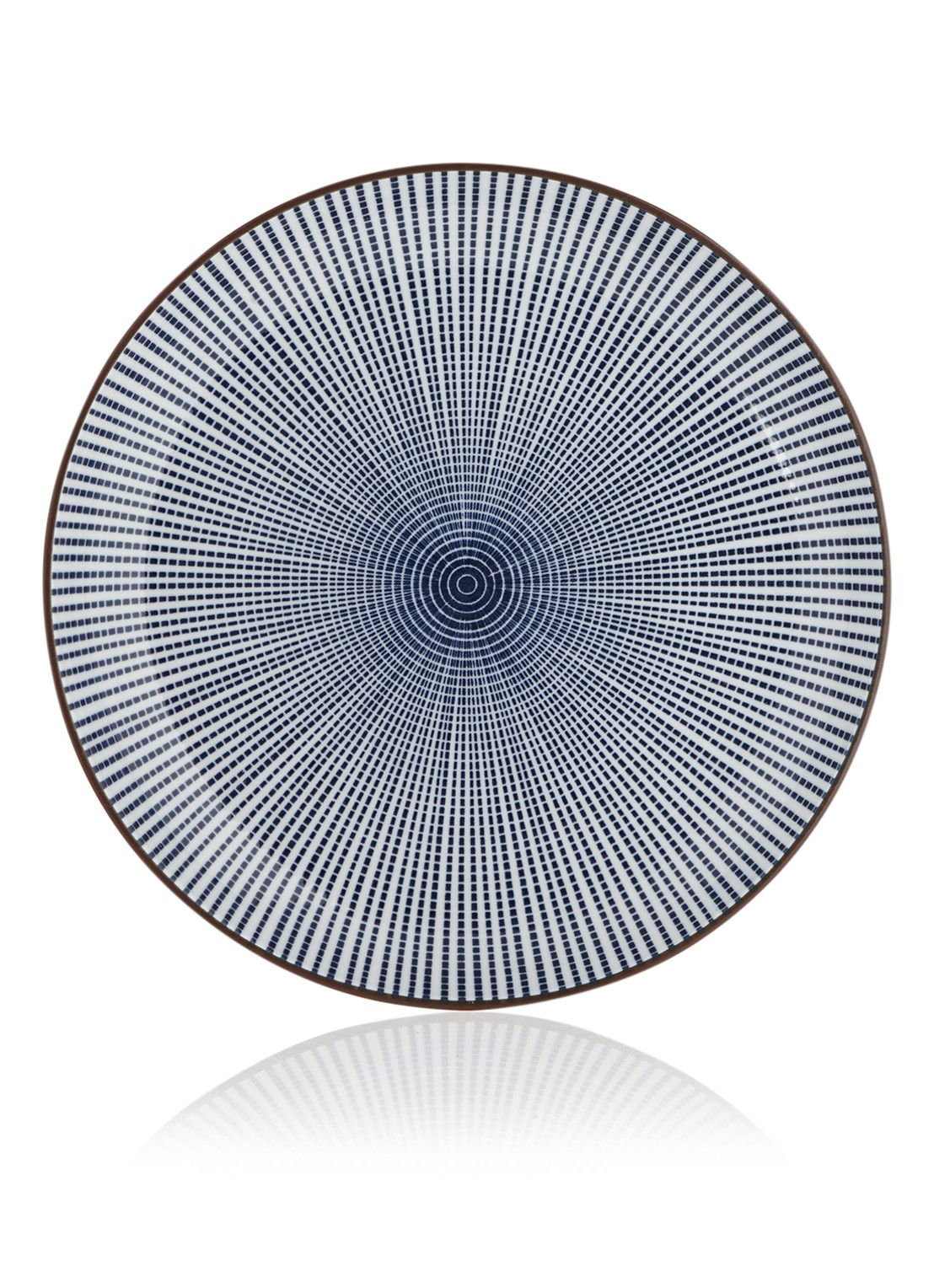Tokyo Design Studio Sendan Blue Tokusa ontbijtbord 21 cm - voorkant donkerblauw