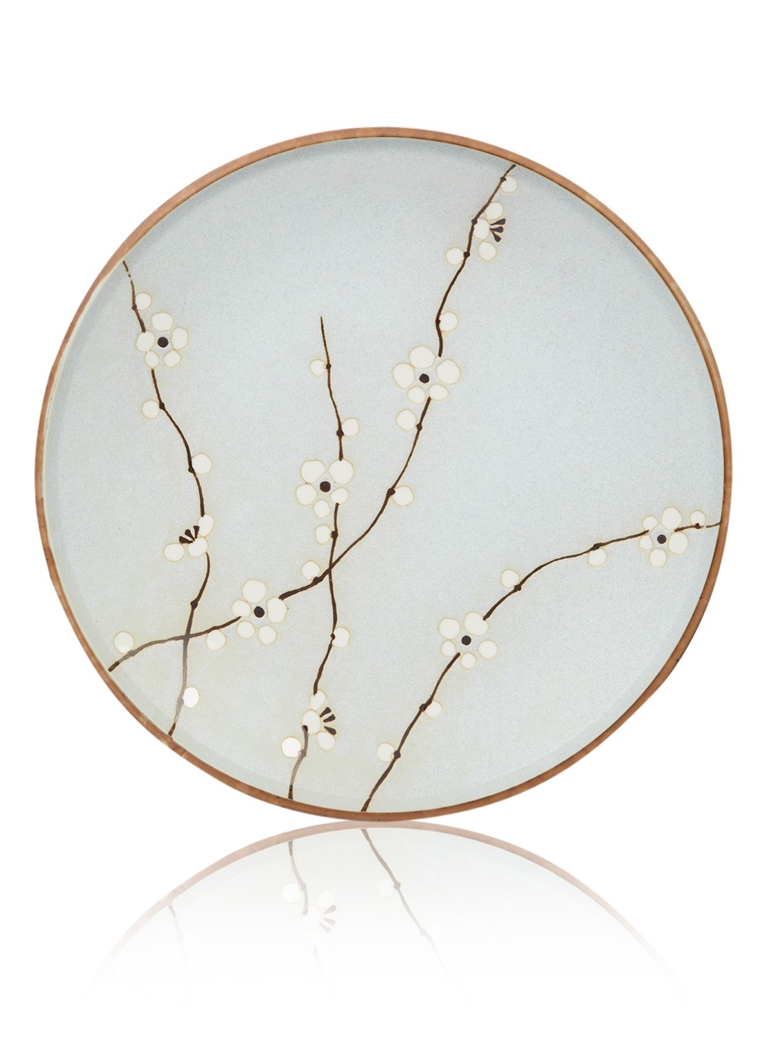 Tokyo Design Studio Soshun Blossom dinerbord 25,5 cm - voorkant 2 lichtblauw