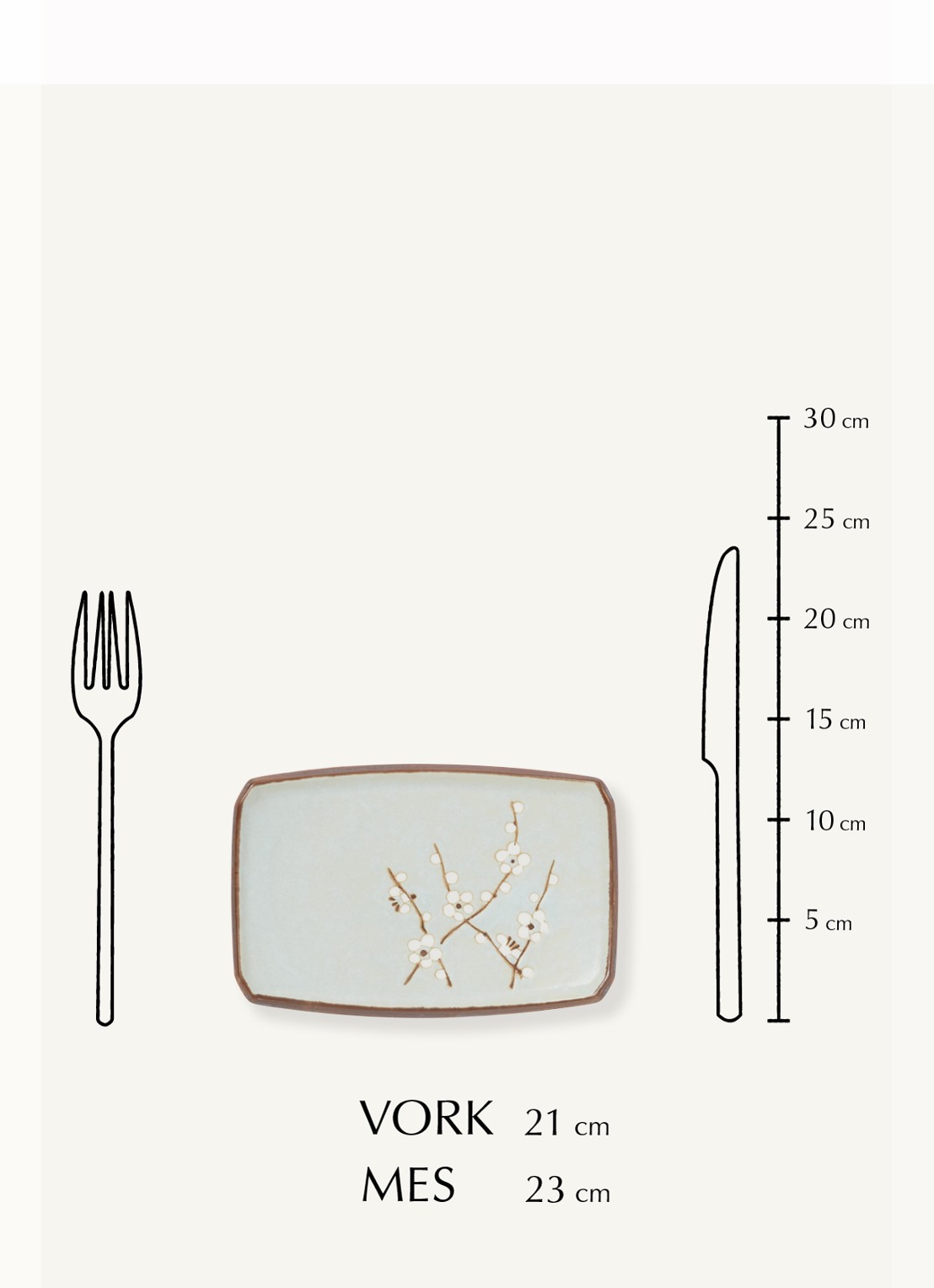 Tokyo Design Studio Soshun Blossom sushi bord 19 x 13 cm - detail 3 lichtblauw