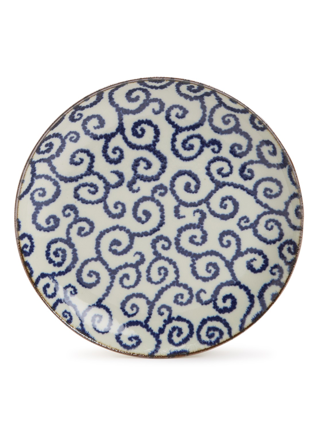 Tokyo Design Studio Ten Karakusa ontbijtbord 21,5 cm - voorkant royalblauw
