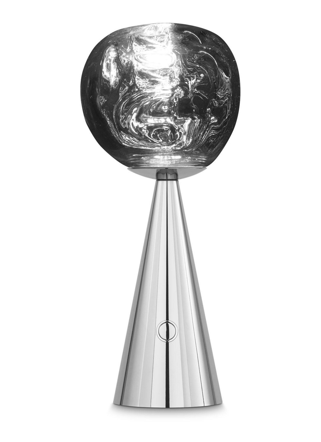 Tom Dixon Melt oplaadbaar LED tafellamp 28,5 cm - voorkant zilver