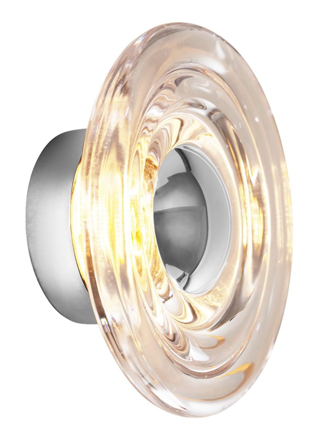 Tom Dixon Press wandlamp LED mini Ø21.5 cm - voorkant transparant