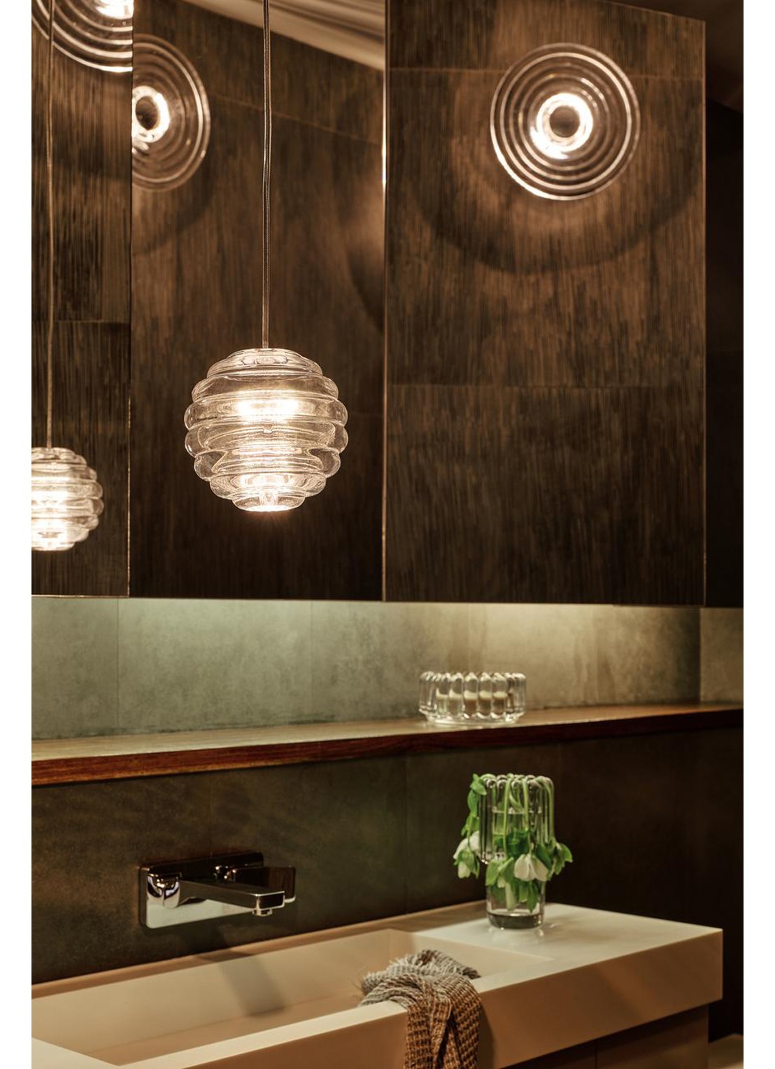 Tom Dixon Press wandlamp LED mini Ø21.5 cm - voorkant 2 transparant