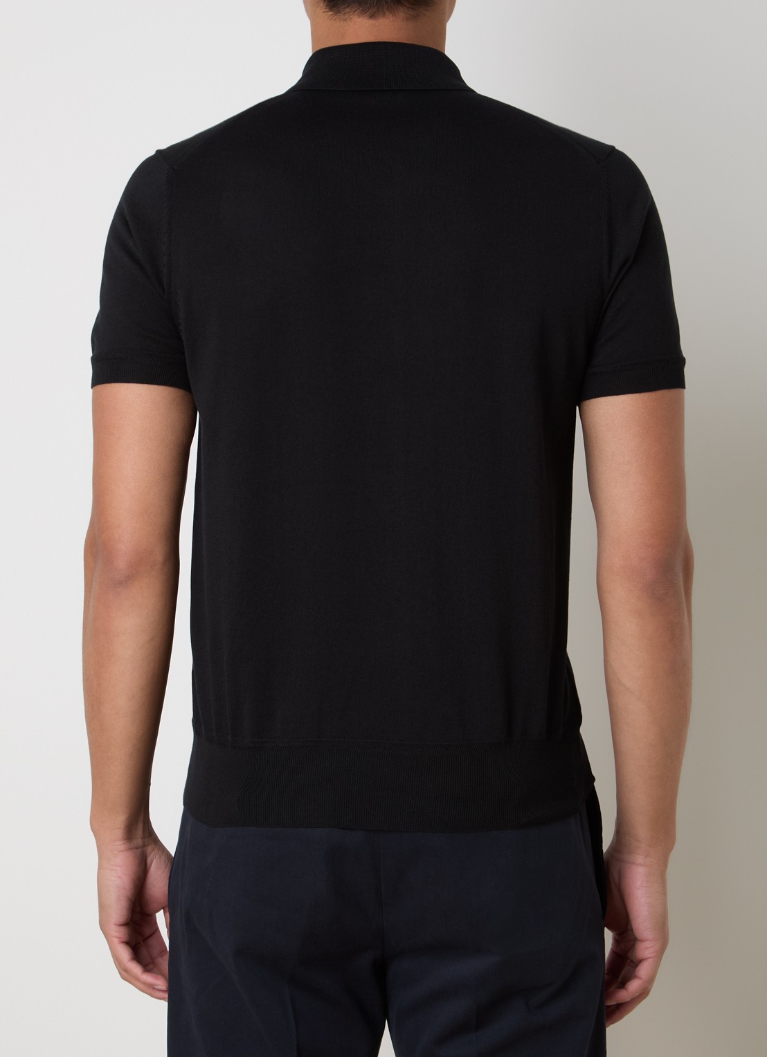 TOM FORD Fijngebreide regular fit polo - achterkant zwart