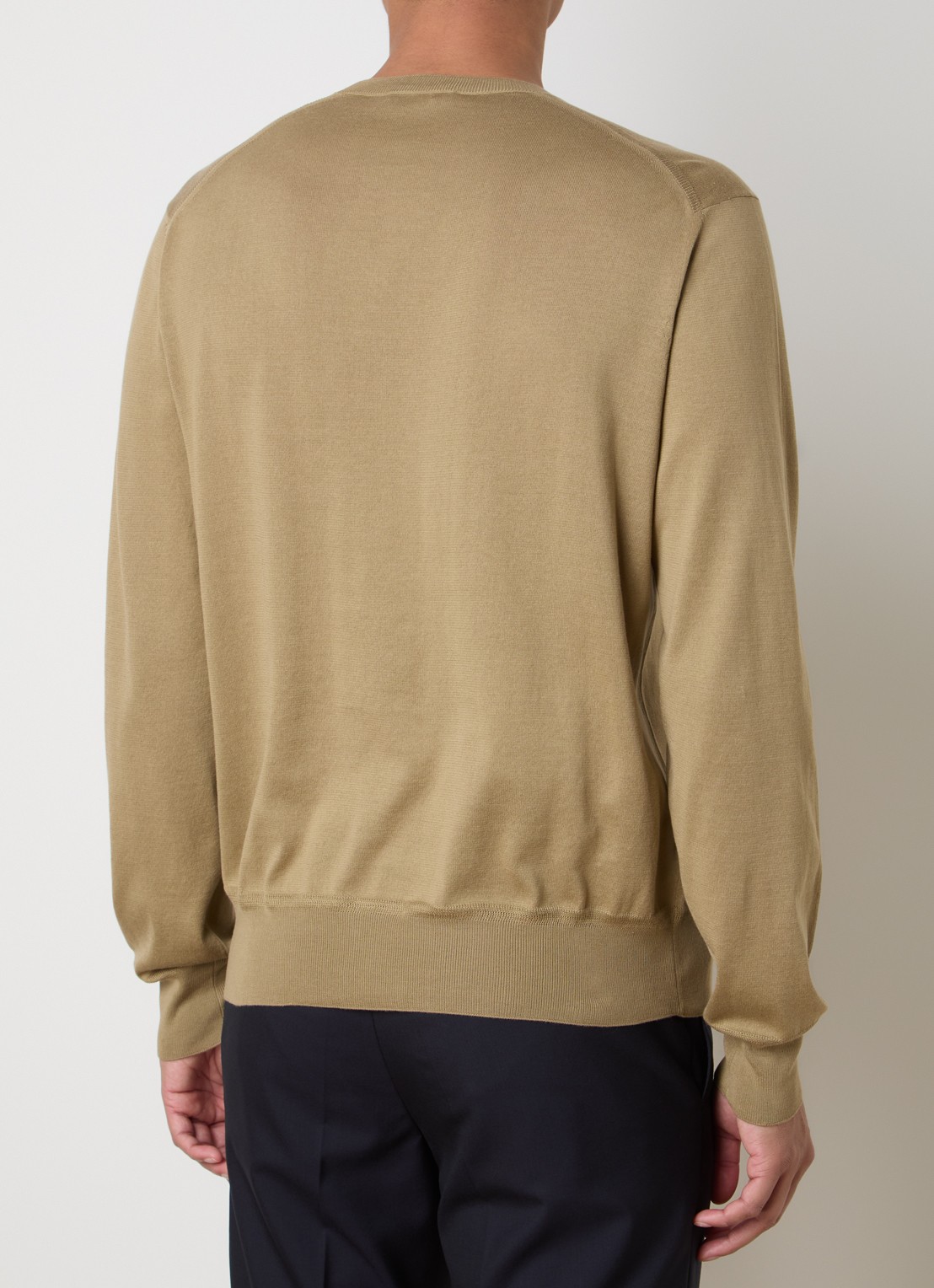 TOM FORD Fijngebreide trui met ronde hals - achterkant camel