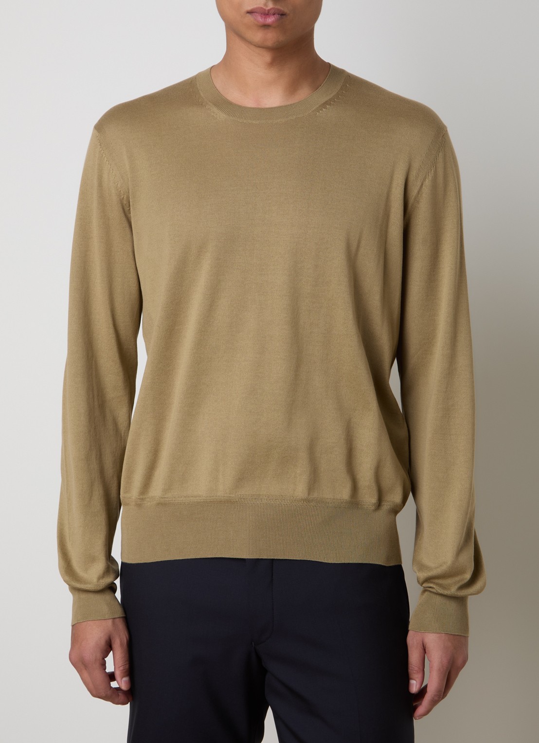 TOM FORD Fijngebreide trui met ronde hals - detail 2 camel